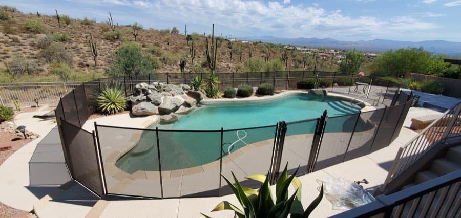 Brown pool fence