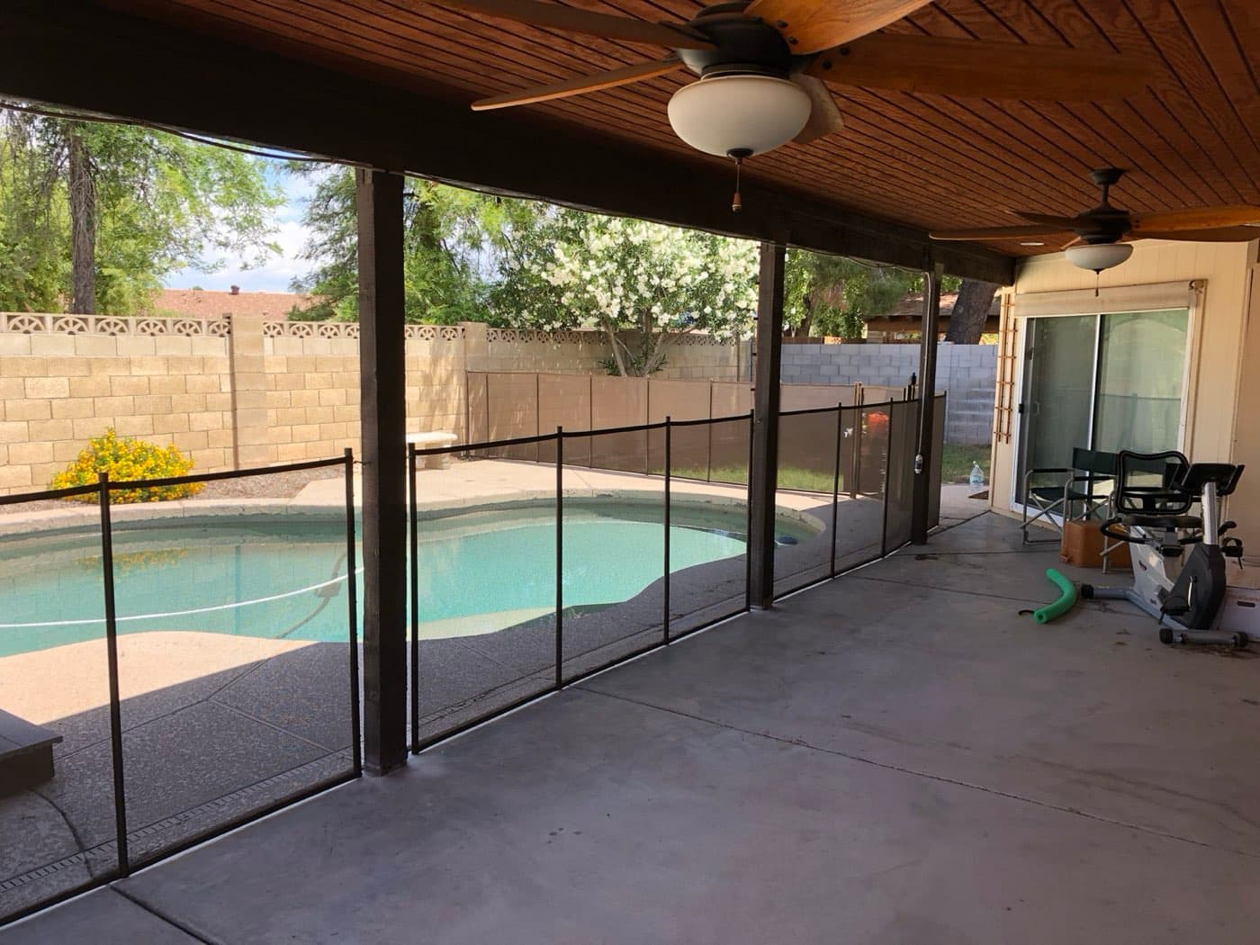 Removable mesh pool fence installation — Scottsdale AZ