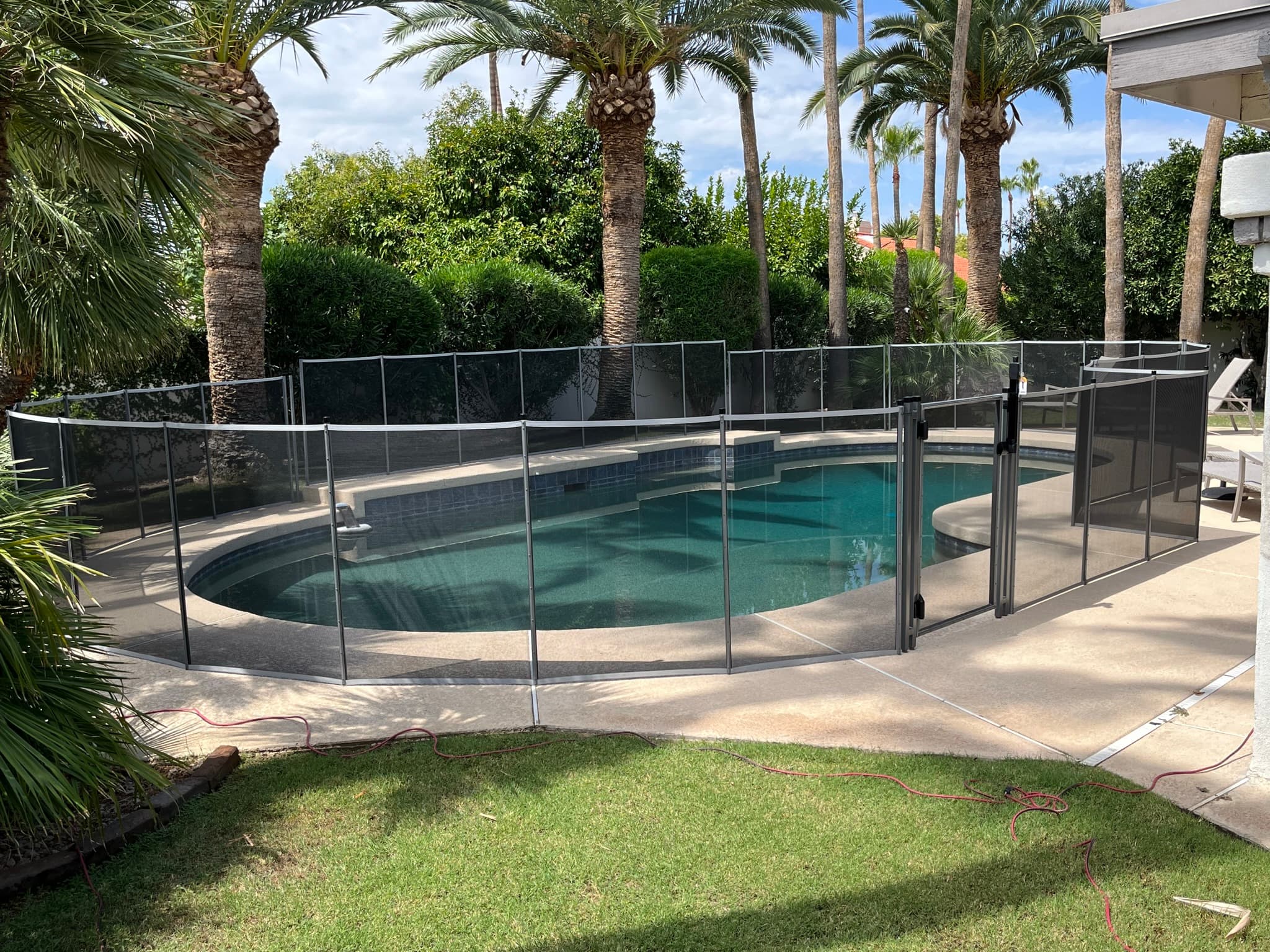 Removable mesh pool fence installation — Mesa AZ