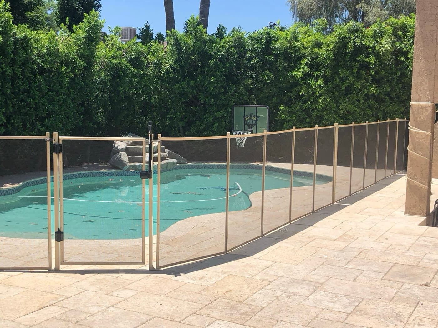 Completed black mesh pool fence project — Clear Choice Pool Fence, Maricopa County