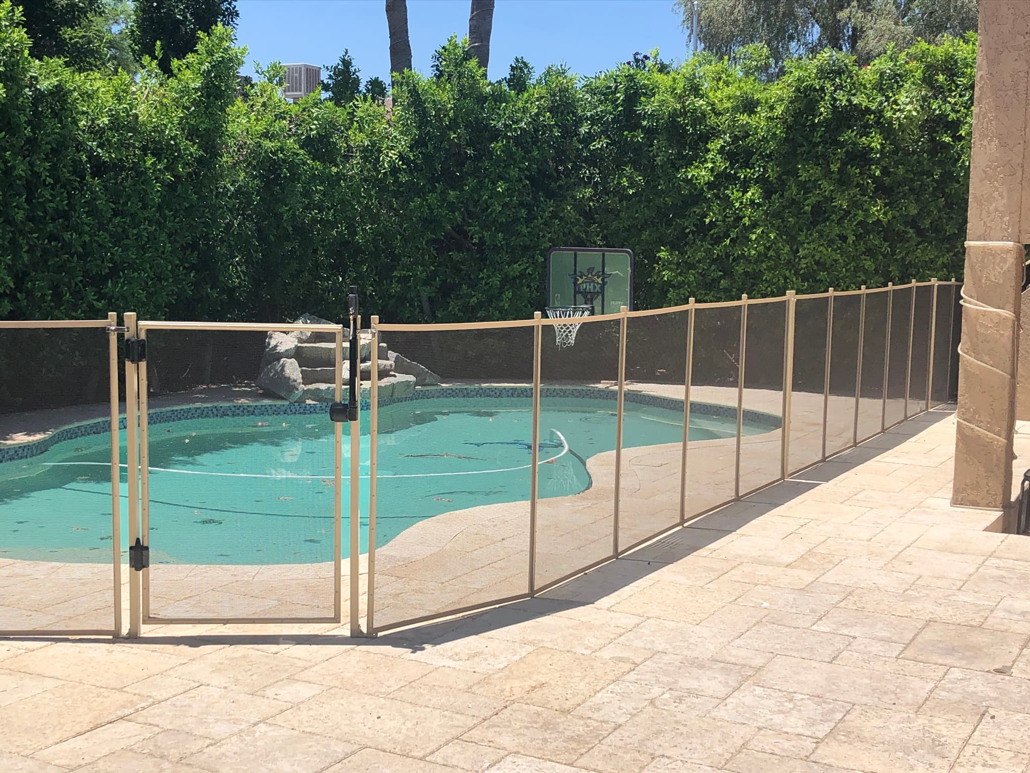 Completed black mesh pool fence project — Clear Choice Pool Fence, Maricopa County