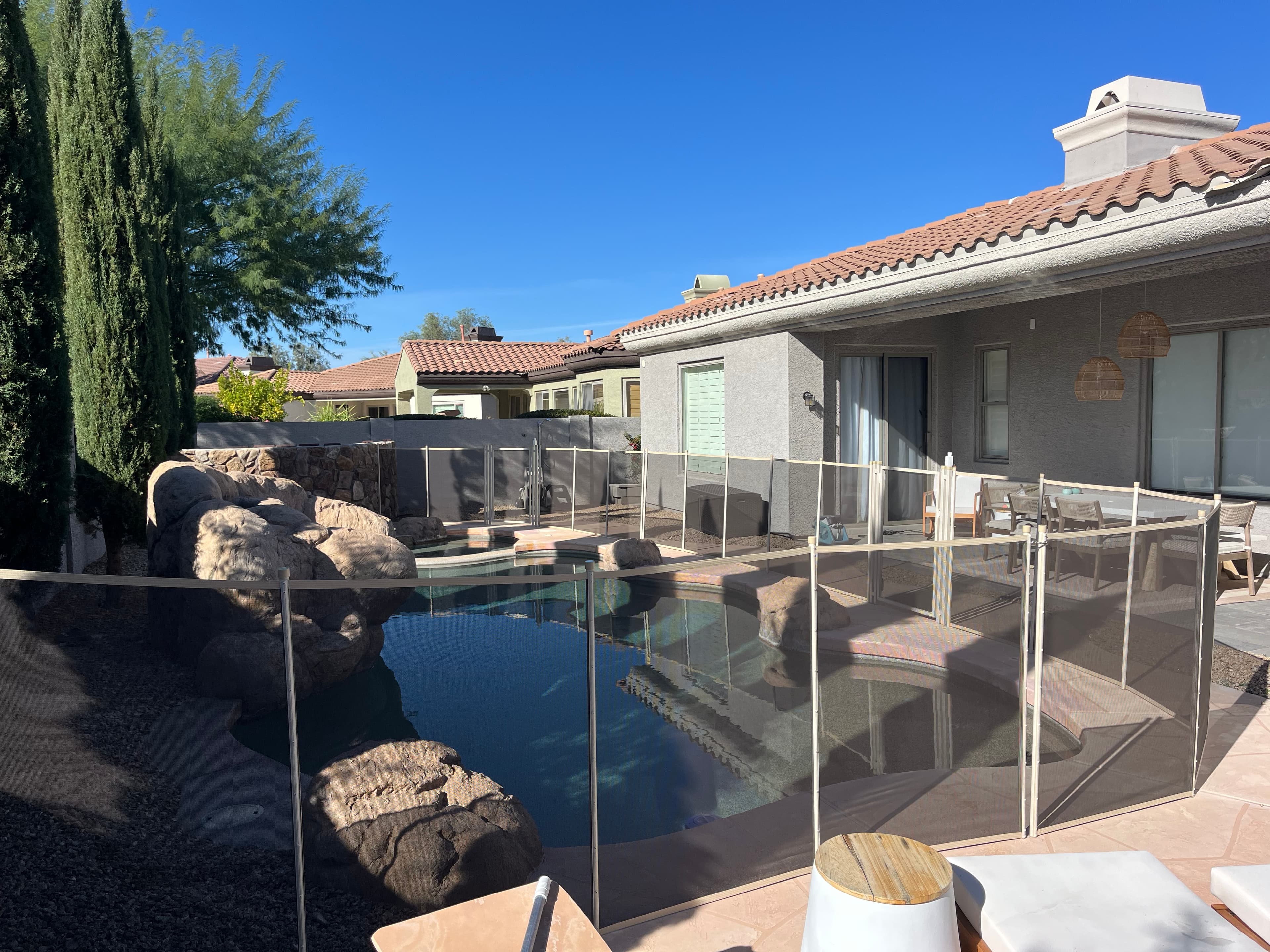 Pool fence gate detail — MagnaLatch self-closing latch mechanism