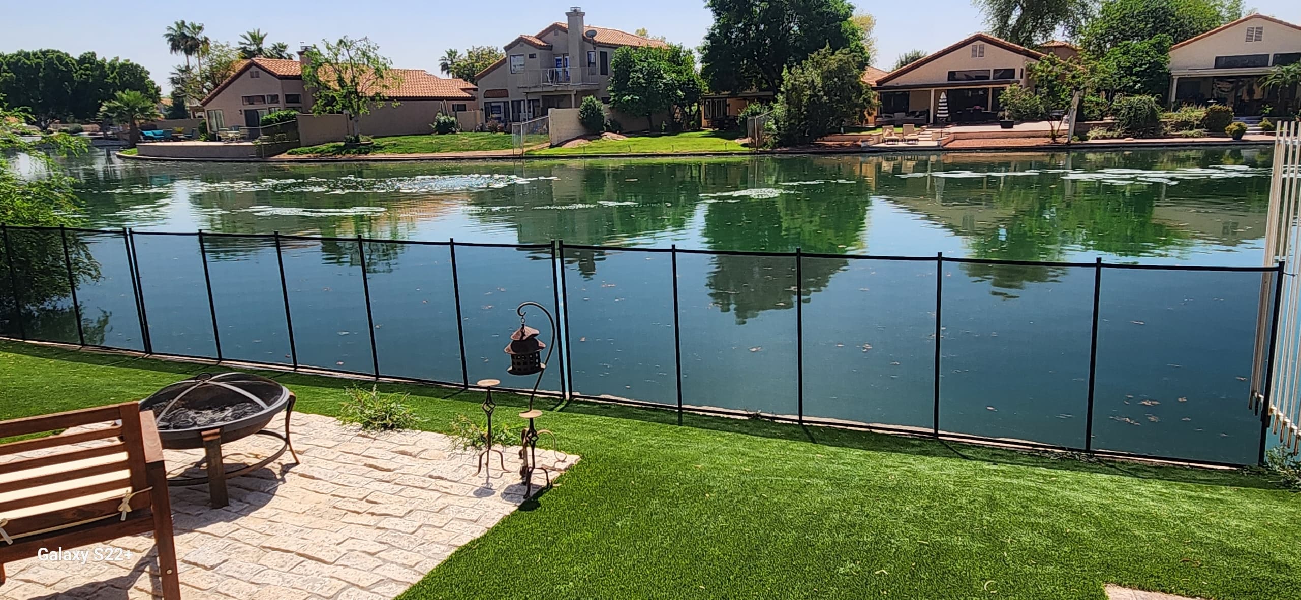 Pool fence installation — lakefront property, Maricopa County AZ