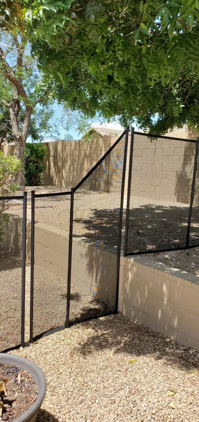 Removable mesh pool fence — completed installation, Maricopa County 2022