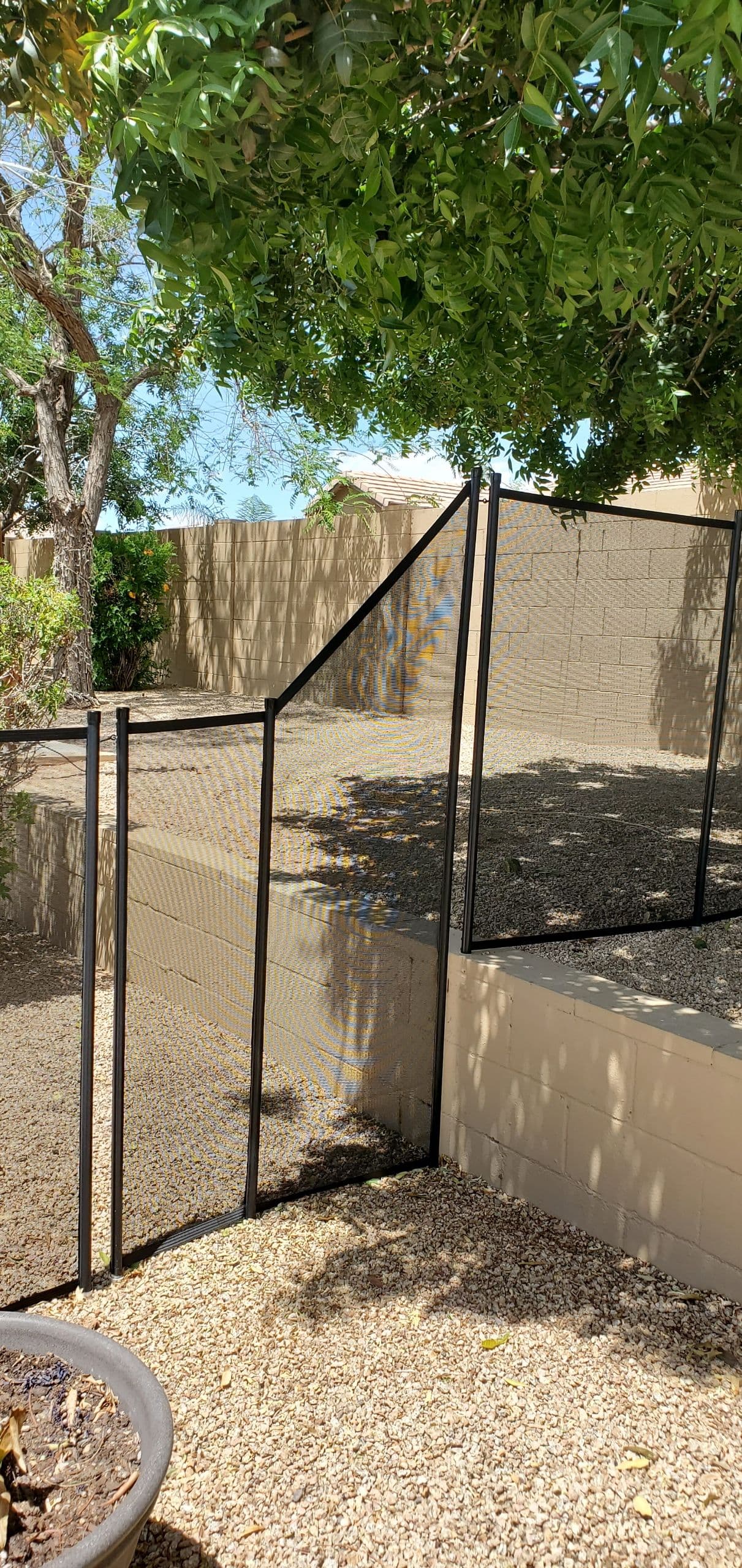 Removable mesh pool fence — completed installation, Maricopa County 2022