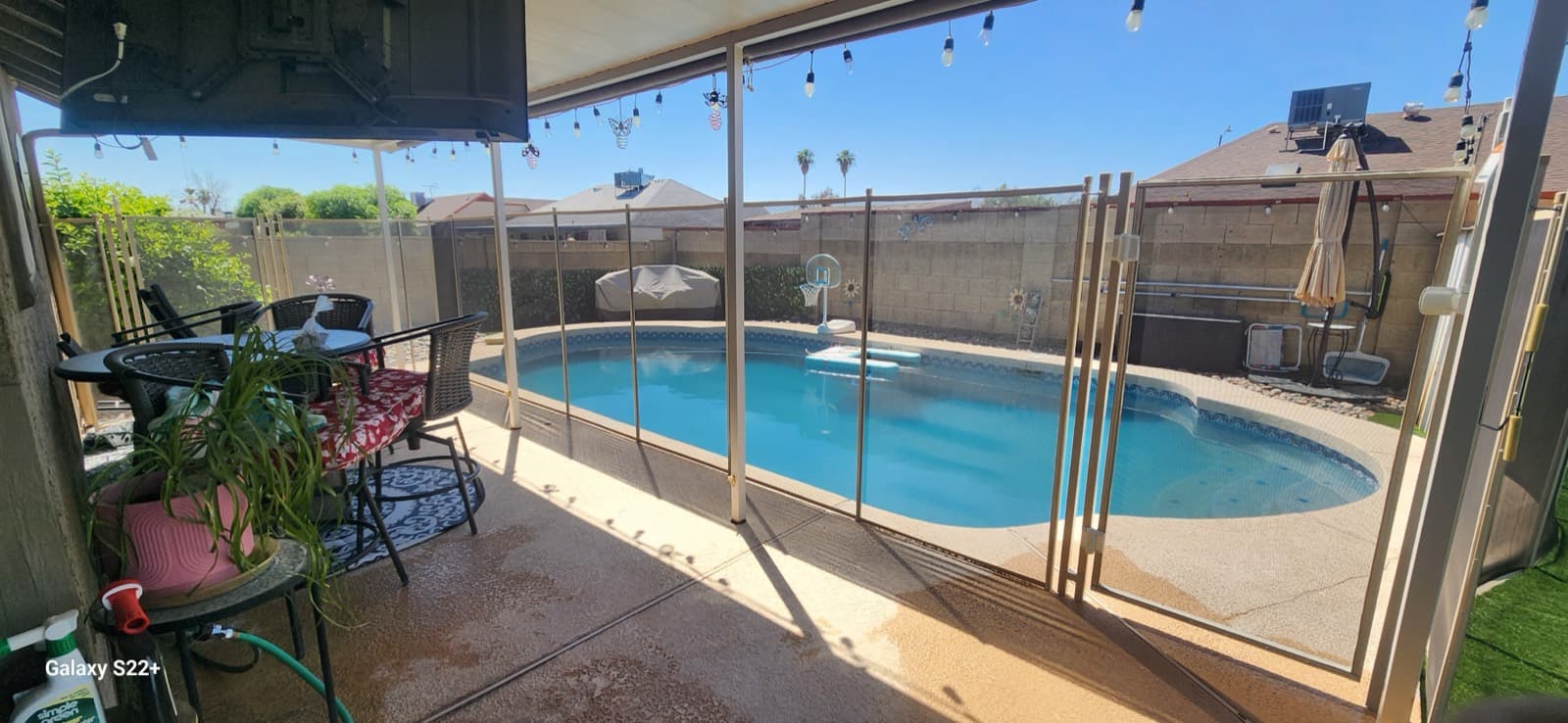 Removable pool fence — installed and complete